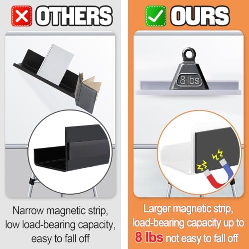 Apipi 17" Acrylic Magnetic Book Shelf & Pen Holder Sets for Whiteboard