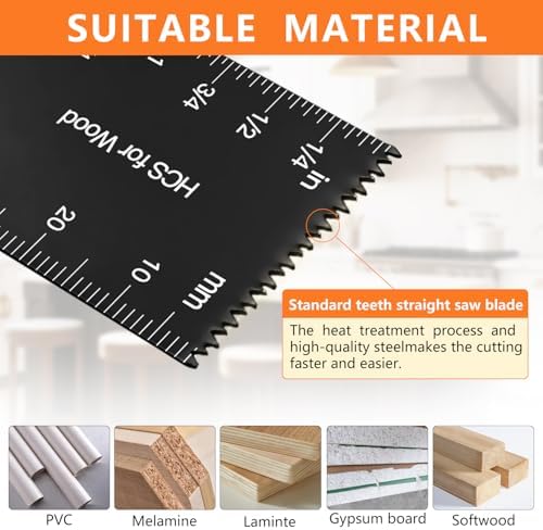 AIFICUT 55 PCS Oscillating Saw Blades Quick Release Universal oscillating Tool Blades Wood Plastics and Metal Multitool Blade Kits for Wood fit Dewalt Rockwell Milwaukee Makita Ryobi