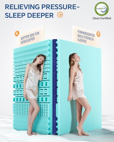 BEDELITE Dual Layer King Size Memory Foam Mattress Topper