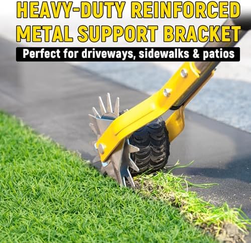 Manual Edger Lawn Tool, 75 Inch Wheel Rotary Edger for Lawn with Extra-Wide Wheel, Grass Edge Trimmer with Adjustable Handle, Ideal Hand Edging Tool for Sidewalk, Driveways and Landscaping