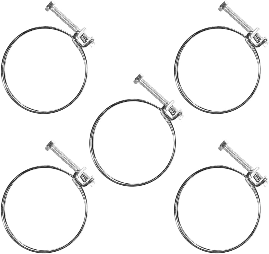 POWERTEC 70260 4 Inch Key Hose Clamp, Thumb Screw Key Adjustable Stainless Steel Hose Clamps for Dust Collection, Dust Collector and Dryer Vent Hose, Pipe Clamp, RV Clamp, Worm Gear Clamp, 10 pack