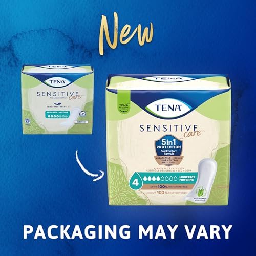 TENA Sensitive Care Moderate Incontinence Pads for Women, Regular, 216 ct