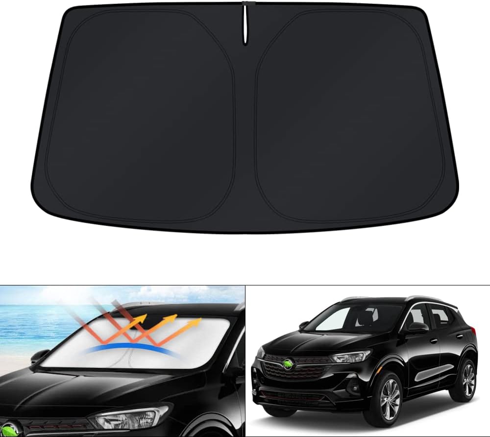 KUST Windshield Sun Shade for 2017-2026 Tesla Model Y/Model 3 Sunshade Accessories (Fit 2025-2026 Model Y Juniper / 2024 Model 3 Highland) Upgraded Foldable Sunshade, Blocks UV Rays Keep Car Cool