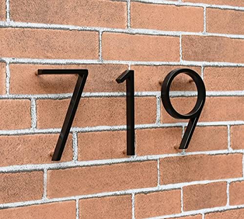 5" Stainless Steel Floating House Number, Metal Modern House Numbers (1)
