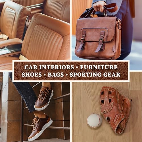 Leather Cleaner and Conditioner Kit by Lexol for Furniture Car Interiors Shoes Handbags, leather cleaner and conditioner two-step system with 2 sponges, 8 oz each