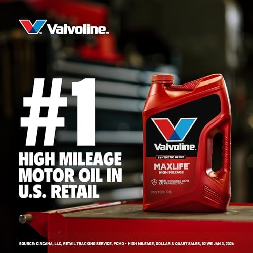 Valvoline High Mileage with MaxLife Technology SAE 10W-40 Synthetic Blend Motor Oil 5 QT