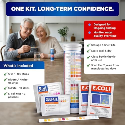 Bestprod All-New 21 in 1 Drinking Water Testing Kit Strips, Home Tap and Well Water Test Kit for Hardness, Lead, Iron, Copper, Chlorine, Fluoride