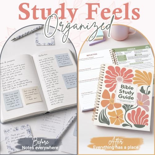 UNIMAXPRINT Bible Study Guides 66 Pages Journal for Women, Spiral Notebook
