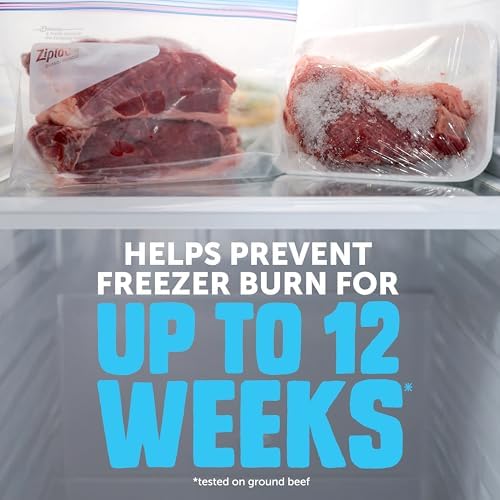 Ziploc Half Gallon Freezer Bags, Food Storage, Easy Open & Close, 40 Count