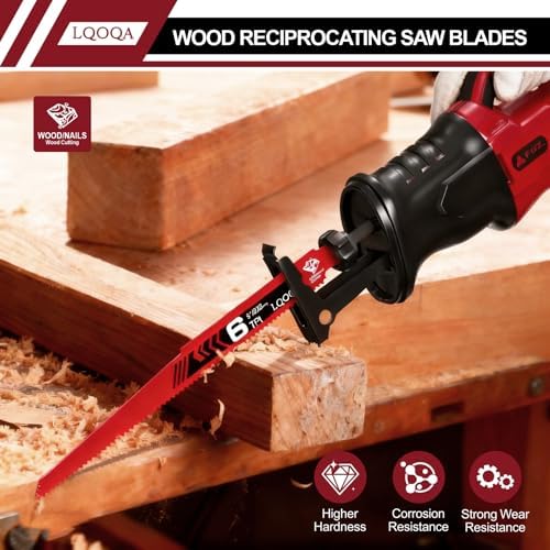 12-Piece Bi-Metal Reciprocating Saw Blade Set，Premium 6 & 8 & 9 Inch Wood & Metal Cutting Saw Blades withstorage Box，Long-Lasting Pruning Blades