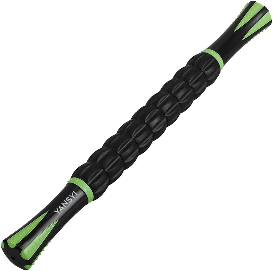 YANSYI Professional 9-Roller Deep Tissue Massage Stick - Portable Muscle Recovery Roller for Athletes, Relieves Post-Workout Soreness & Leg/Back Pain - Portable Physio Tool (Blue 1)