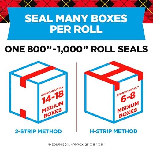 Scotch Heavy Duty Packaging Tape, 2 Inches x 800 Inches, Clear - 2 Count