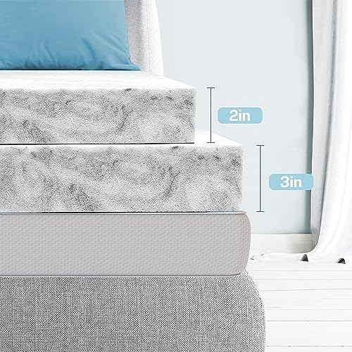 BedsPick Memory Foam Mattress Topper Twin XL, Cooling Breathable 3 Inch Twin XL Mattress Topper for College Dorm with CertiPUR-US Certified, Extra Long XL Single Bed pad Dorm Room Essentials