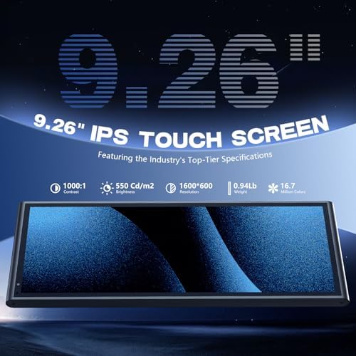 9.26" Wireless Portable Carplay Screen for Apple Car Play Android Auto OTA