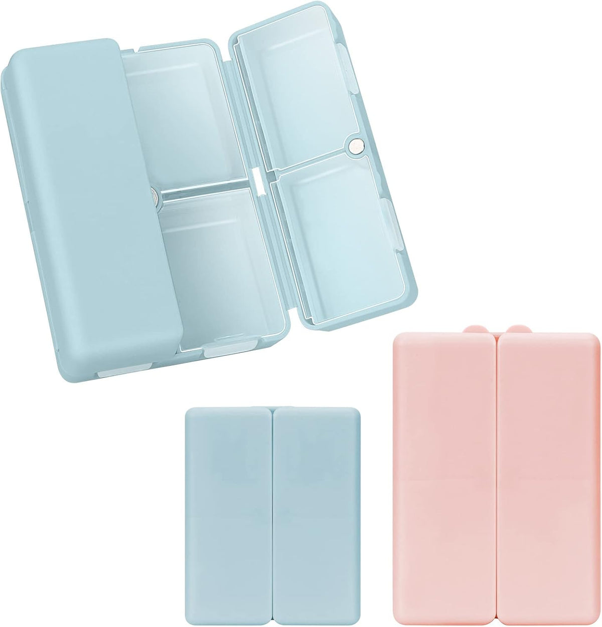 FYY Travel Pill Organizer, 7 Compartments Small Pill Box Medicine Case-Pink