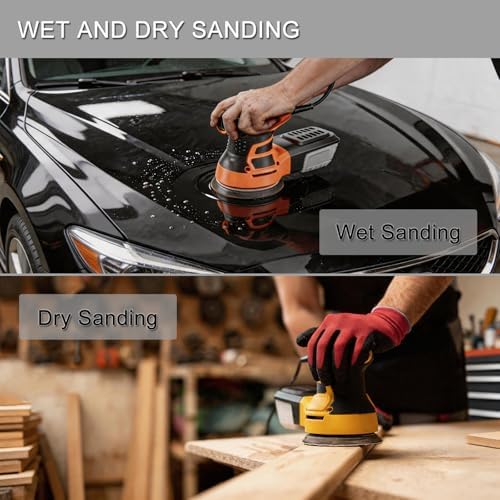100Pcs 5 Inch Sanding Discs Hook & Loop 8-Hole Wet Dry Sandpaper Assortment