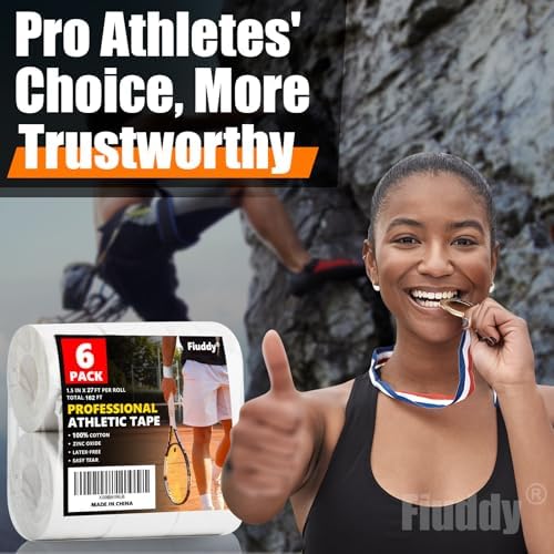 Professional White Athletic Sports Tape, 6 Pack Wrist Ankle Tape