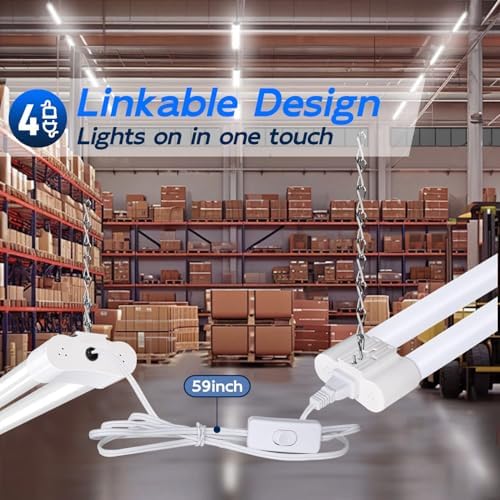 hykolity 4FT LED Shop Light, 42W [250W Equivalent],4400LM,5000K Daylight