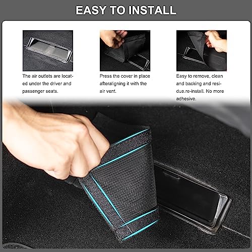 Vent Cover for Tesla Model Y Accessories, Universal Air Vent Covers Compatible with Tesla Model 3 & Y 2026-2019, Mesh Rear Floor Backseat Under Seat Grille, Set of 2