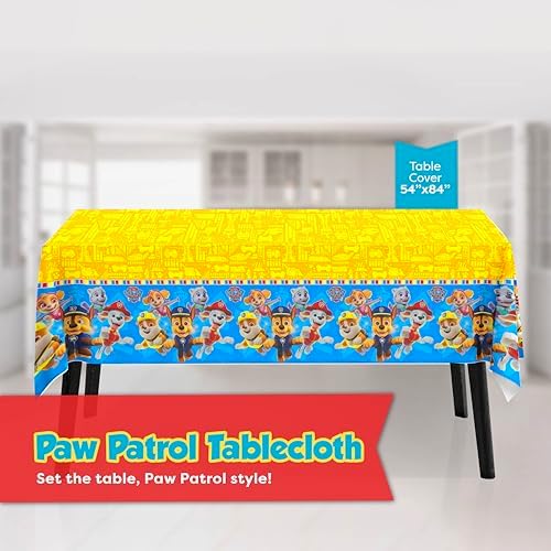 Paw Patrol Tablecloth and Paw Patrol Birthday Banner - Party Decorations