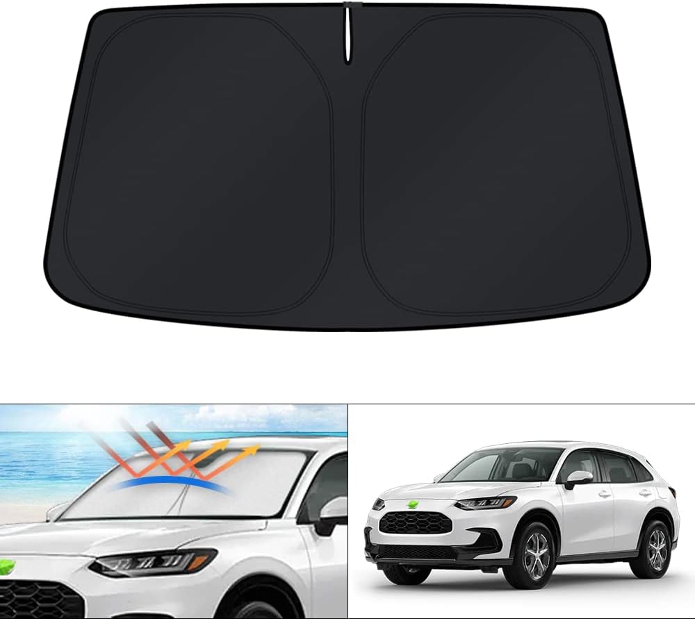 KUST Windshield Sun Shade for 2017-2026 Tesla Model Y/Model 3 Sunshade Accessories (Fit 2025-2026 Model Y Juniper / 2024 Model 3 Highland) Upgraded Foldable Sunshade, Blocks UV Rays Keep Car Cool