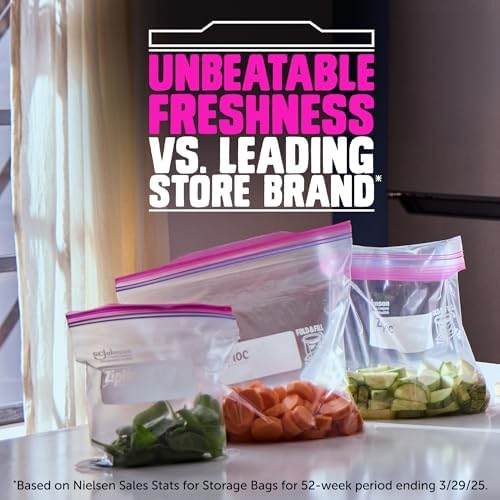 Ziploc Gallon Food Storage Bags, Stand-Up Bottom, Easy to Fill, 96 Count