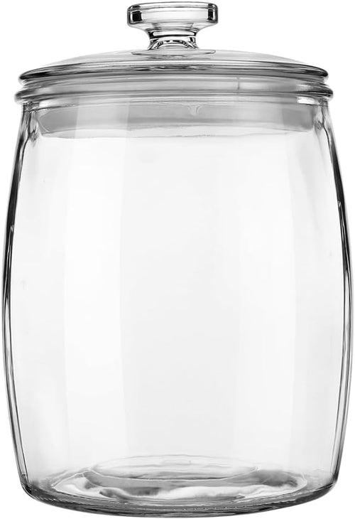 Folinstall Wide Mouth Glass Jar with Airtight Lid, 1/2 Gal Clear Container
