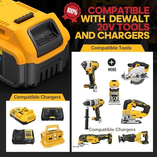 8Ah Replacement Compatible for Dewalt 20V Max Battery with High Capacity