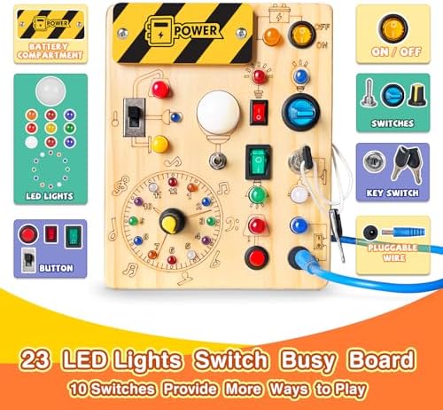 Grarain Busy Board for Toddlers - Montessori Educational Toy for 1-3 Year Old Boys & Girls | Travel-Friendly Sensory Learning Activity | Ideal for Kids with Autism(Clocks Busy Board)