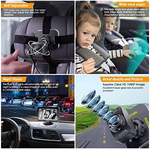 DoHonest Baby Car Camera HD 1080P: Rear Facing Car Baby Monitor Clear Image