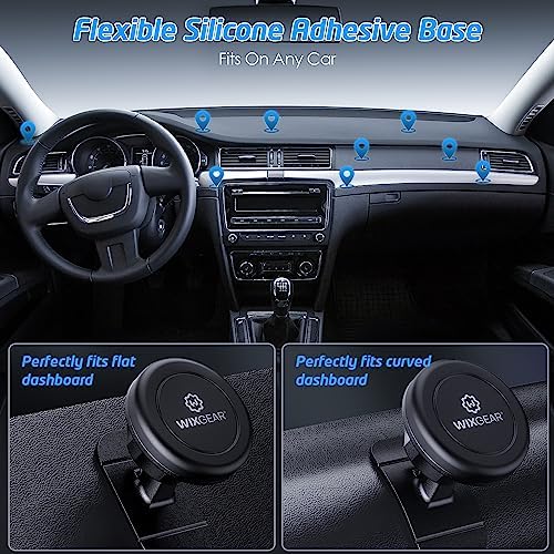 Magnetic Car Mount [2-Pack] - Universal Stick-On Dashboard Magnetic Phone Holder for Car, Strong Magnet Mount for Cell Phones & Mini Tablets with Swift-Snap Technology