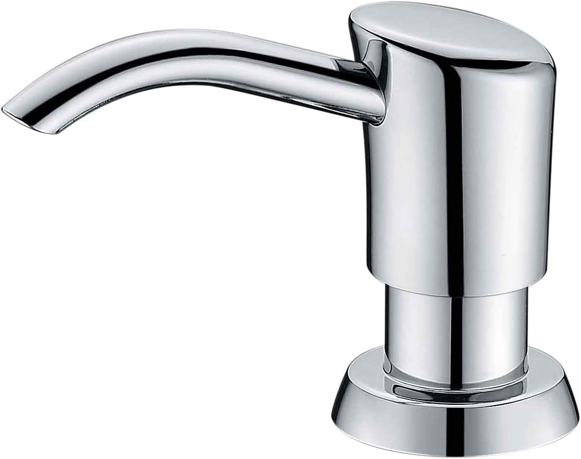 GAGALIFE Dish Soap Dispenser for Kitchen Sink, 17 oz Bottle, Brushed Nickel