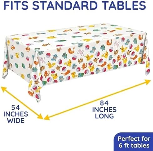 Pokemon Table Cloth 2-Pack - Pokemon Birthday Decorations, Party Supplies