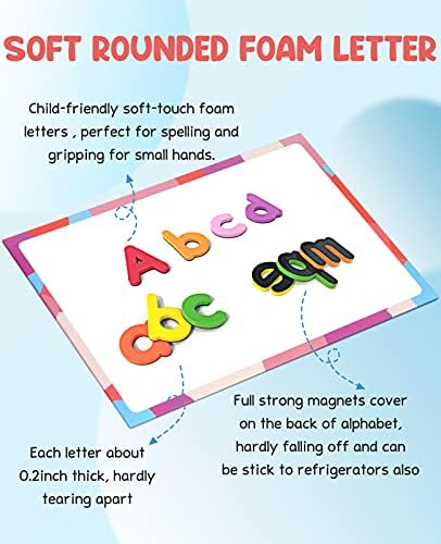 Gamenote Magnetic Alphabet Letters Kit, 238 Pcs with Magnet Board