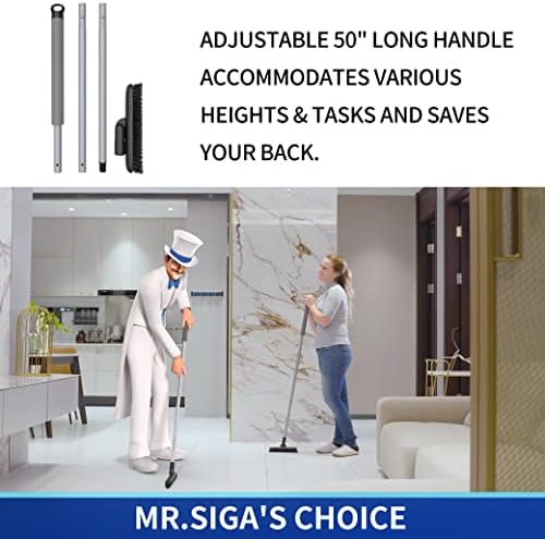 MR.SIGA Heavy Duty Grout Scrub Brush with Long Handle