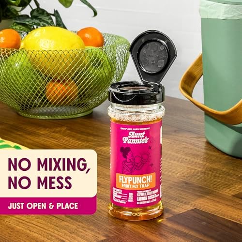 Aunt Fannie's FlyPunch Fruit Fly Trap, Indoor Kitchen Use, 6 oz, Pack of 2