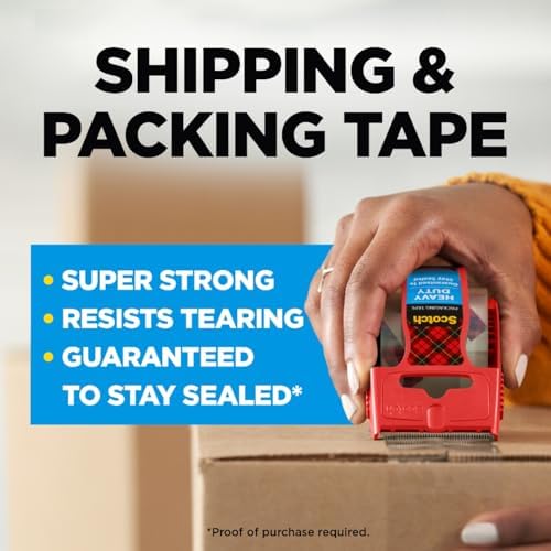 Scotch Heavy Duty Packaging Tape, 2 Inches x 800 Inches, Clear - 2 Count