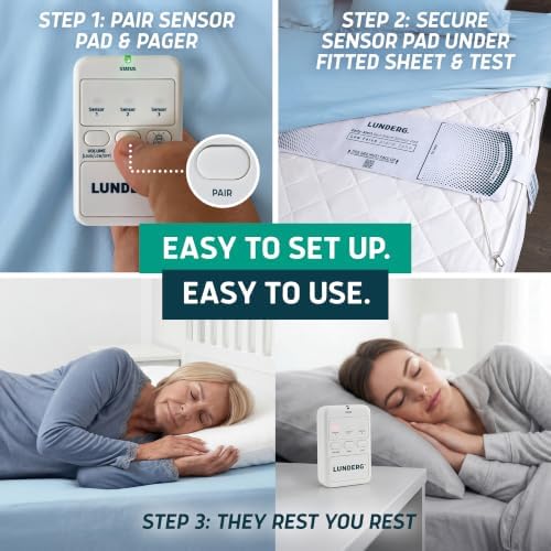 Lunderg Wireless Early Alert Bed Alarm System for Elderly & Fall Prevention