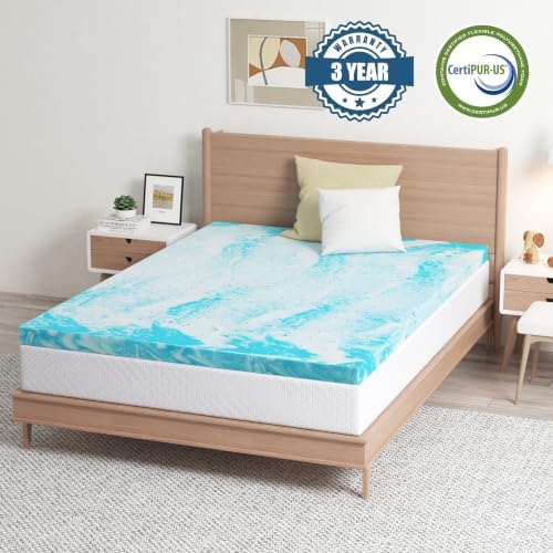 EGO 3 Inch Queen Mattress Topper Gel Memory Foam for Pressure Relief
