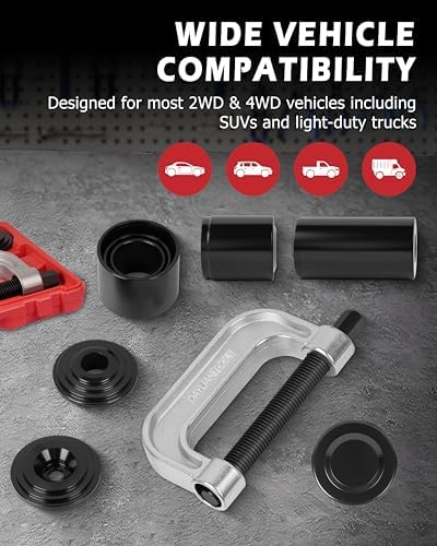 DAYUAN Ball Joint Press & U Joint Removal Tool Kit, Red Case