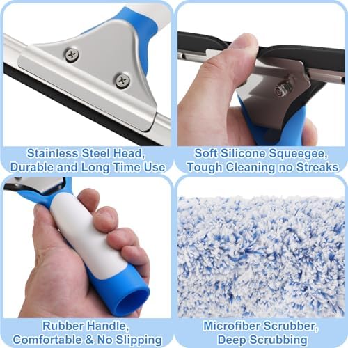 Mitclear 77'' Long Squeegee Window Cleaner Tool for Indoor Outdoor Windows