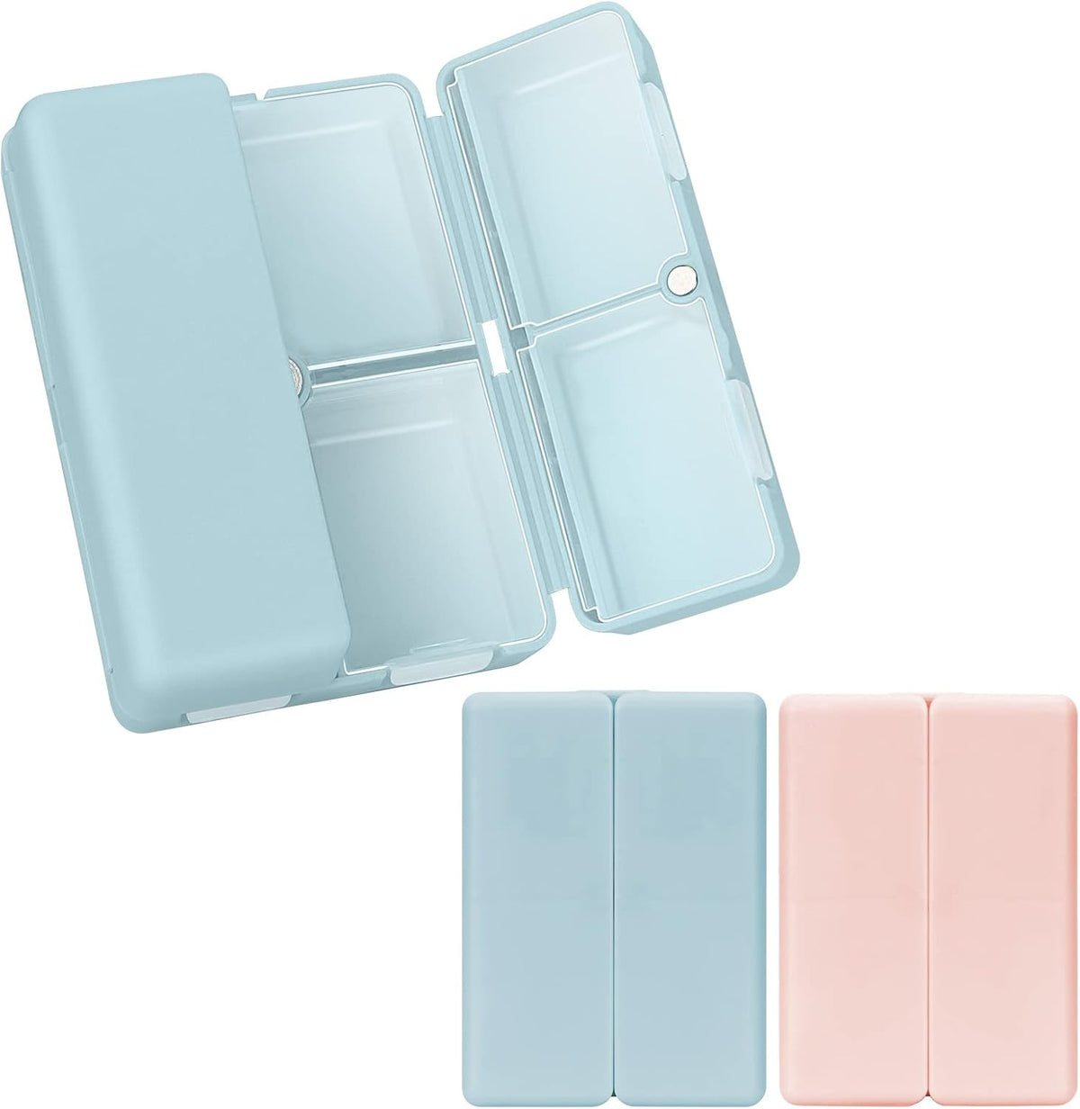 FYY Travel Pill Organizer, 7 Compartments Small Pill Box Medicine Case-Pink