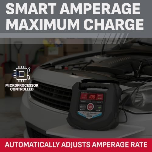 Schumacher Electric Car Battery Charger 12V/6V - Trickle Charger, Maintainer for Automobile & Marine Batteries (AGM/Gel/Deep Cycle) - SC1280