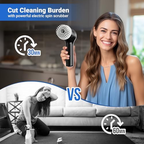 PUFTEM Electric Spin Scrubber, Cordless Shower Scrubber