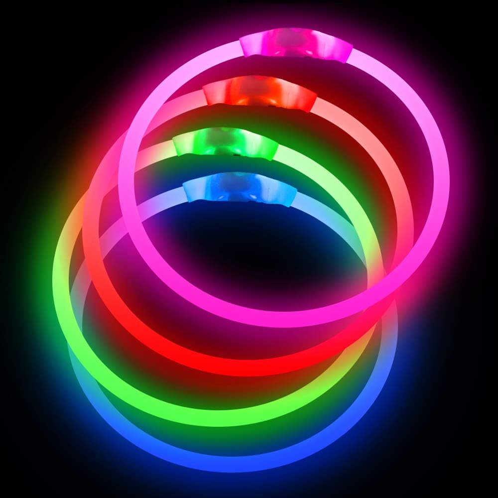 Led Dog Collar, BSEEN USB Rechargeable Flash Light up Dog Collar | Pet Safety Necklace Makes Your Beloved Dogs Be Seen at Night for Small Medium Large Dogs(Green)