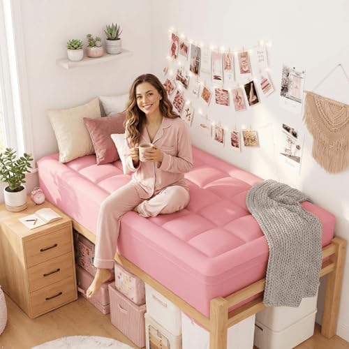 ELEMUSE Twin XL Dorm Room Essentials 3 Inch Memory Foam Mattress Topper
