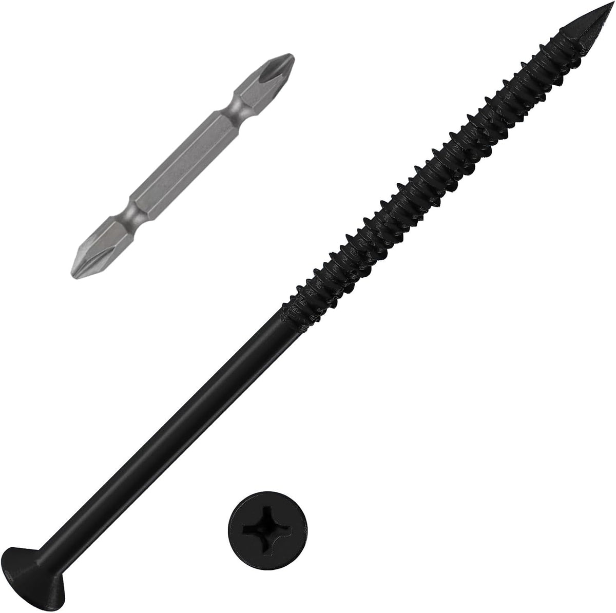 Wensilon(105 PCS) 3/16" Concrete Screw Anchor Kit Blue/Black/White Flat Head for Anchoring to Masonry, Block or Brick Stucco