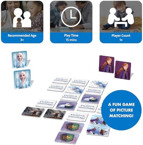 Wonder Forge Frozen 2 Memory Matching Game for Kids Ages 3-5 - Toddler Learning & Educational Toys Featuring Anna, Elsa, and Olaf - Fun Disney Toys