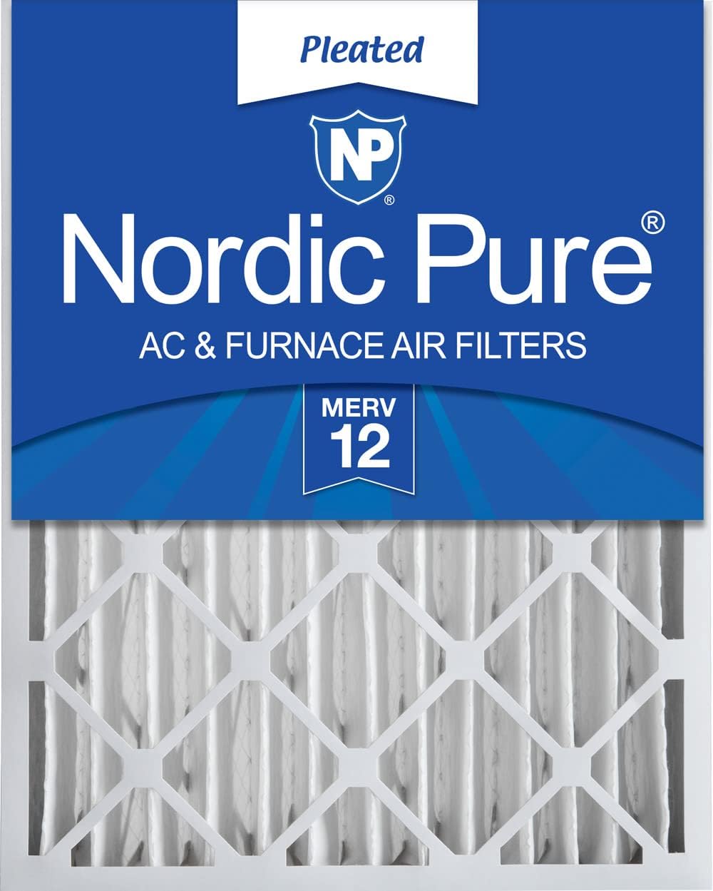 Nordic Pure 20x25x4 (19_1/2 x 24_1/2 x 3_5/8) Pleated MERV 12 Air Filters 2 Pack