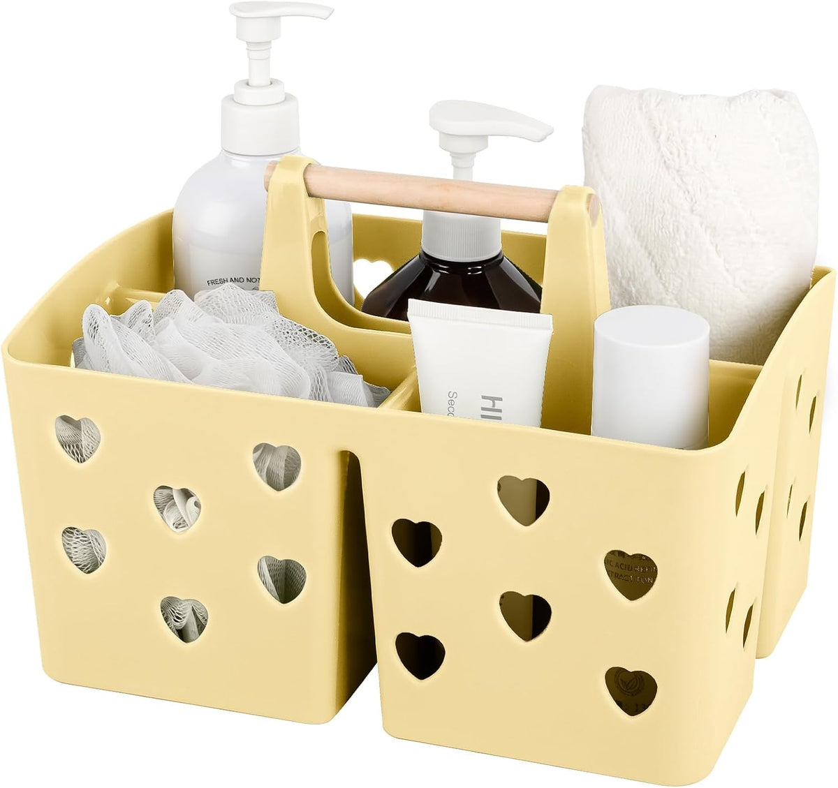 Portable Shower Caddy Plastic Shower Basket Organizer with Handle, Pink